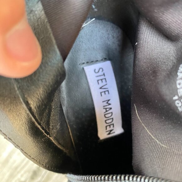 Vintage Steve Madden TATEE Black Block Heel Ankle Booties Size 6.5 - Picture 14 of 14